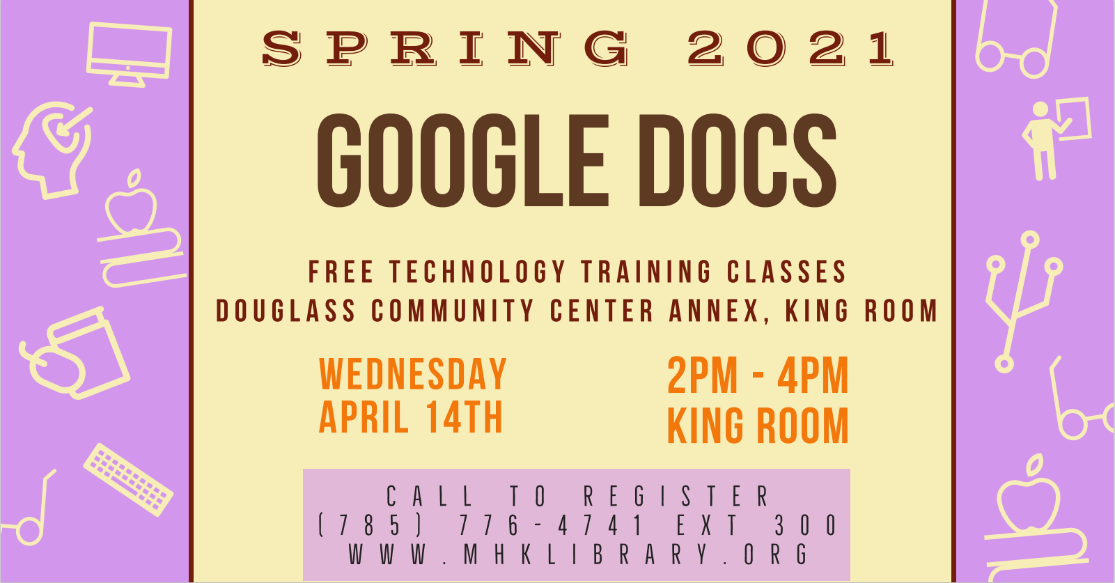 image of announcement of Douglass Center tech class, google docs