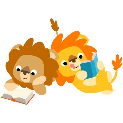 Lions reading books