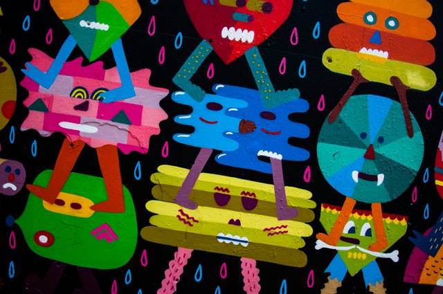 Colorful silly monsters
