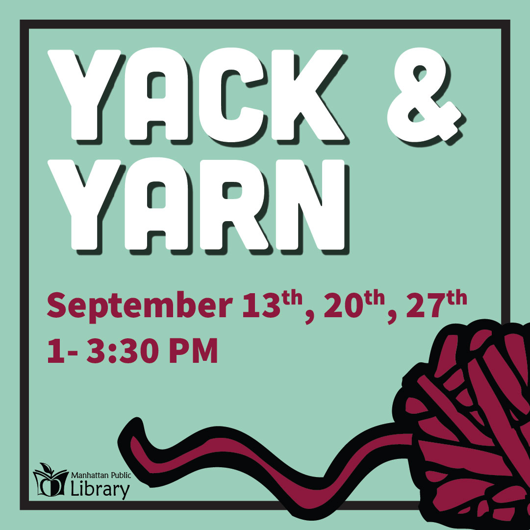 Yack & Yarn info with ball of yarn