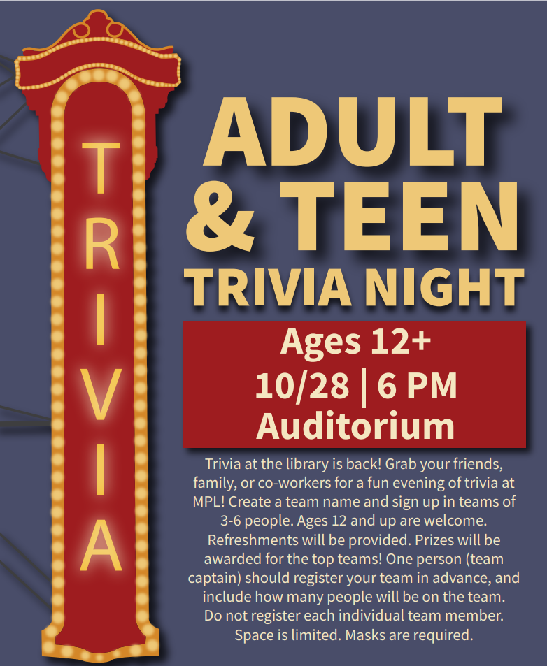 Adult & Teen Trivia Night poster