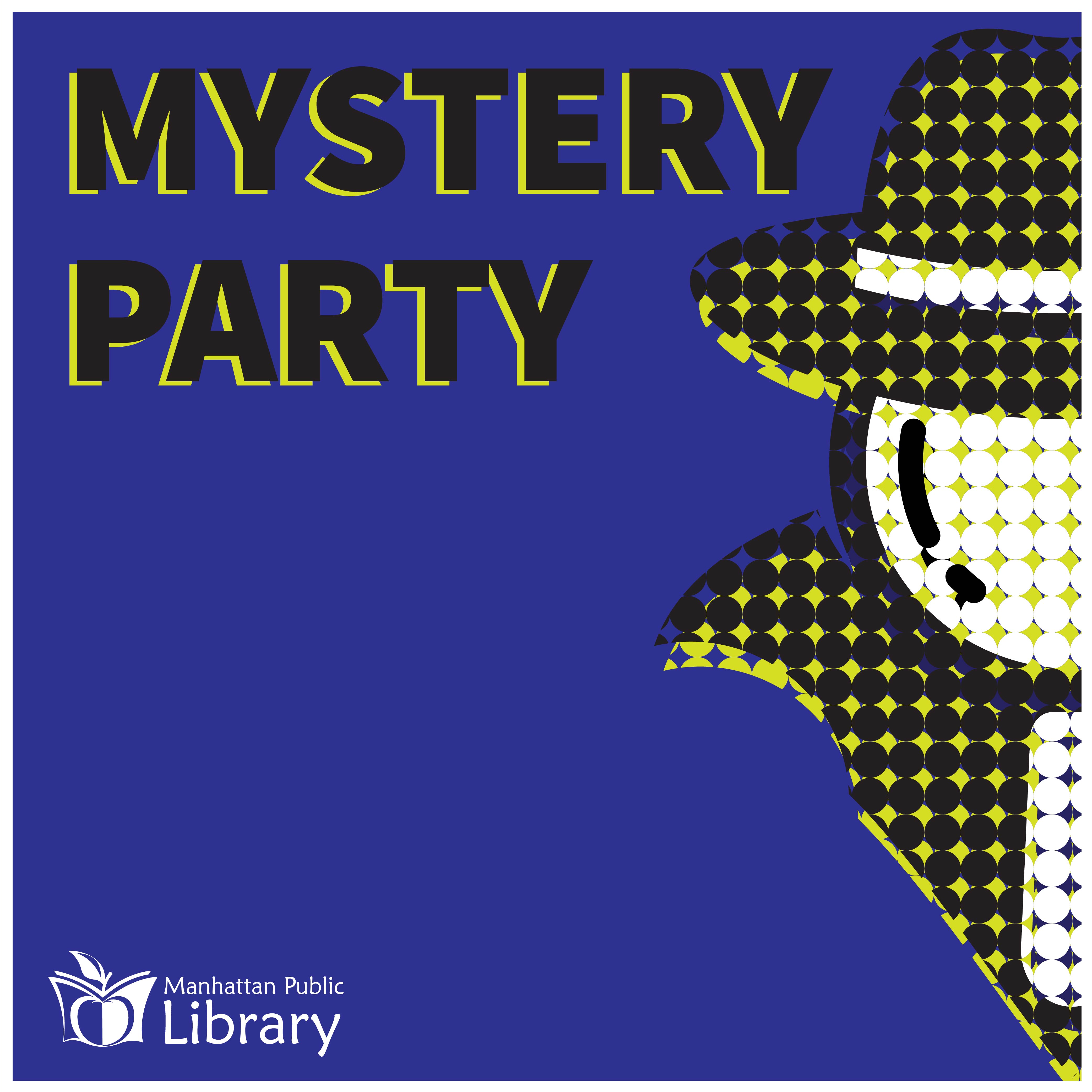 Mystery Party with detective graphic