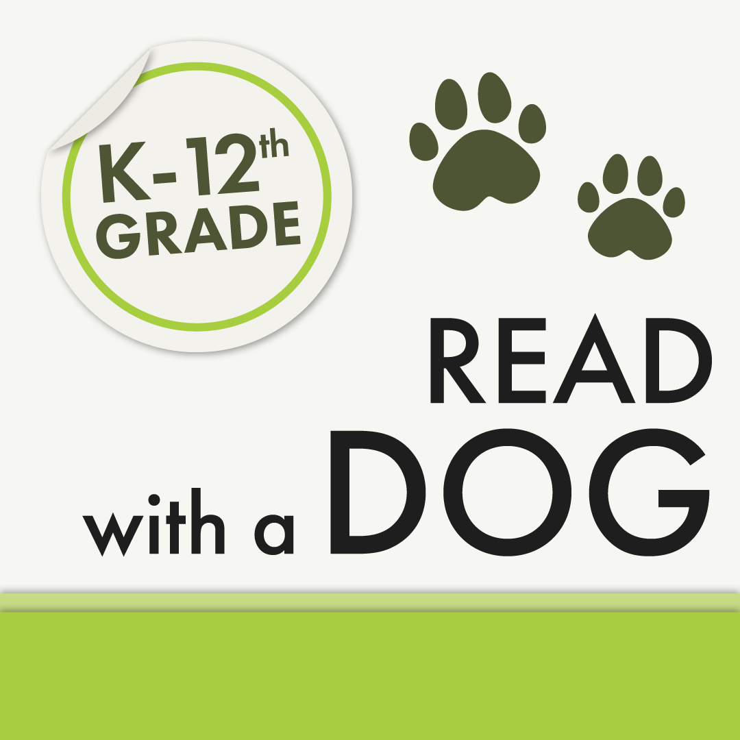 Read with a Dog, K-12th Grade, paw prints