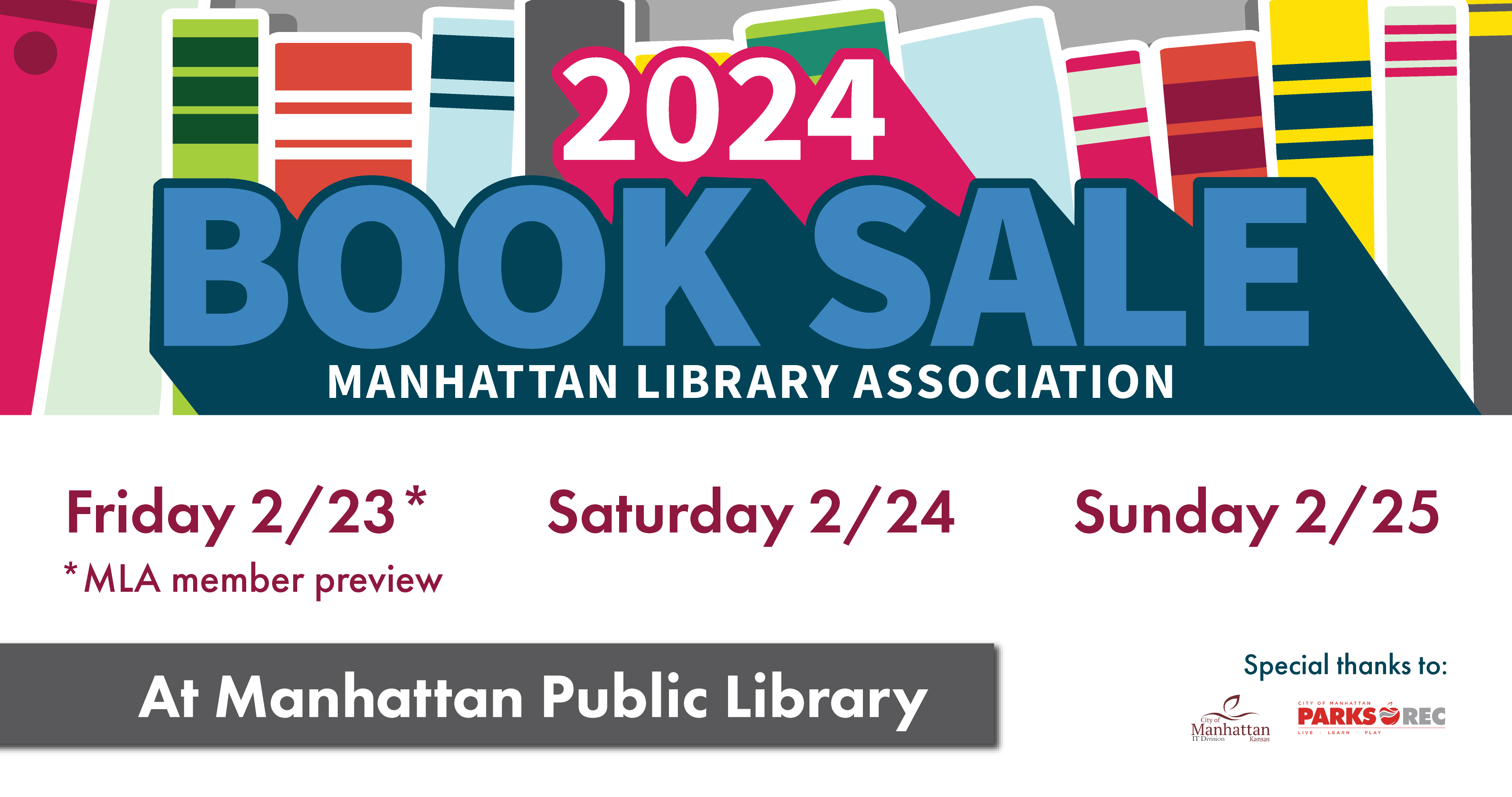 2024 Book Sale located at the Manhattan Public Library