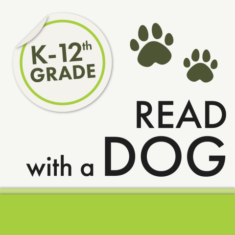 Read with a Dog, K-12th Grade, paw prints