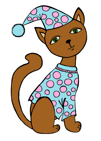 Cat wearing pajamas