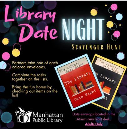 Library Date Night Scavenger Hunt information and photo