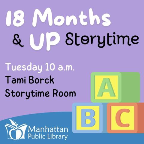 18 Months & Up Storytime Tuesday 10 am