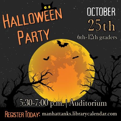 Halloween Party October 25 5:30-7:00