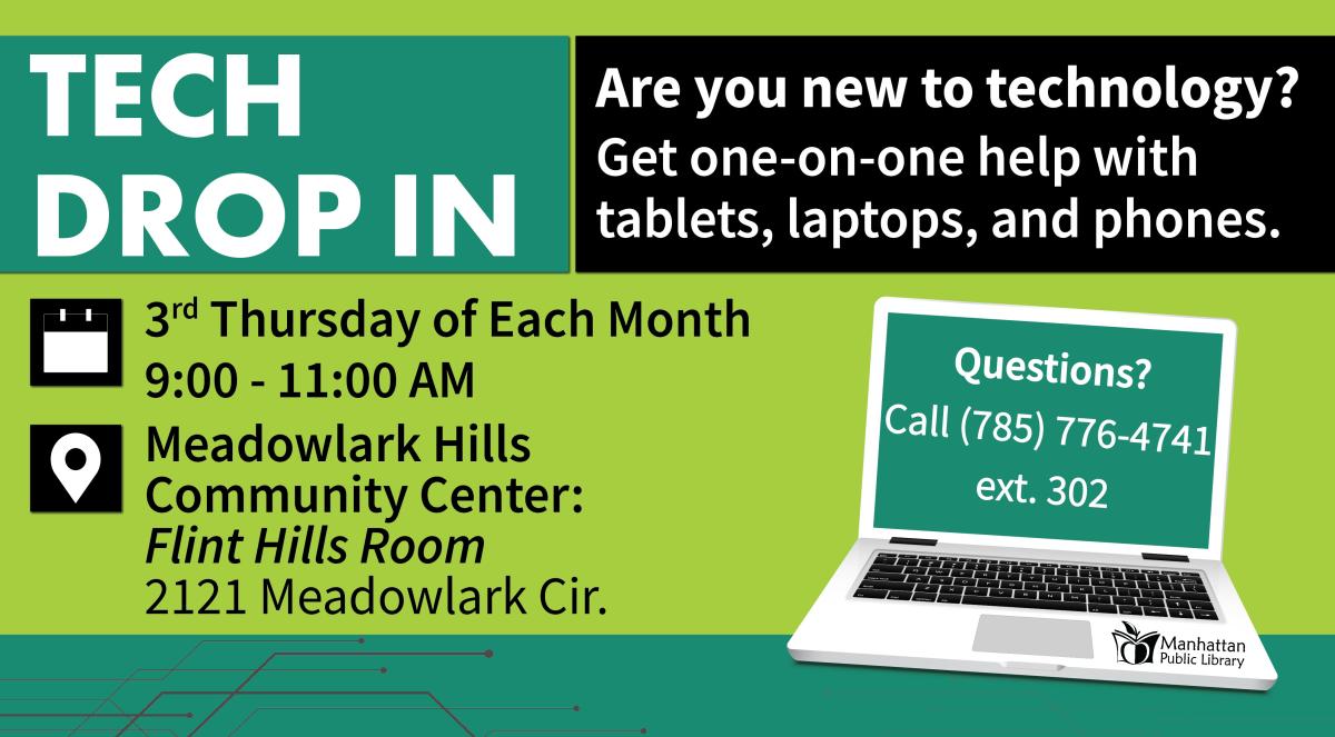 ad for tech drop in at Meadowlark Hills