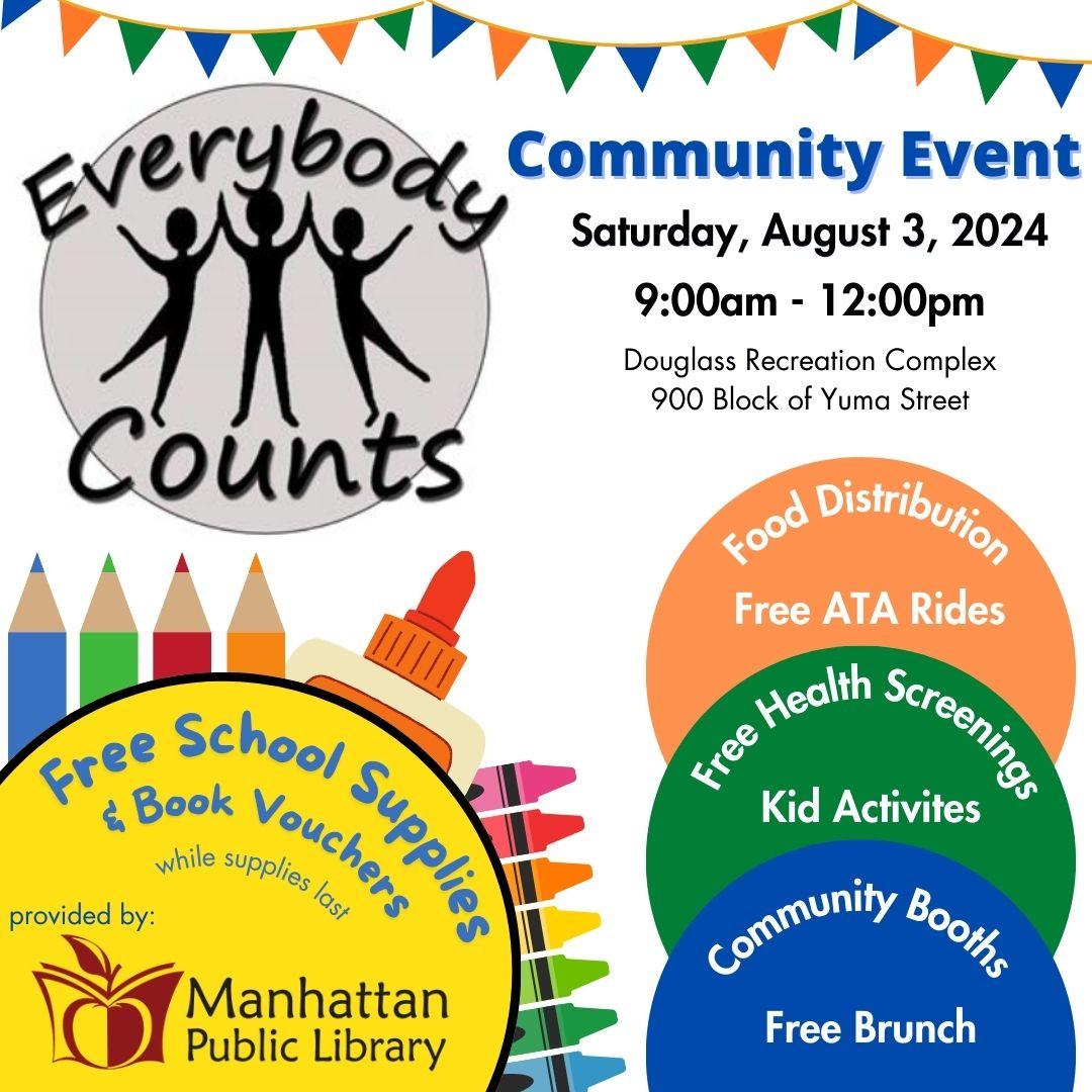 Everybody Counts Community Event Saturday August 3